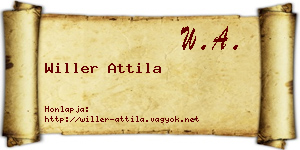 Willer Attila névjegykártya